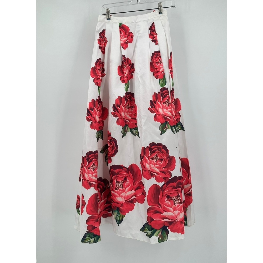 Womens Maximalist Floral Maxi Skirt Size 5 Romantic Feminine Whimsical Bold Prom